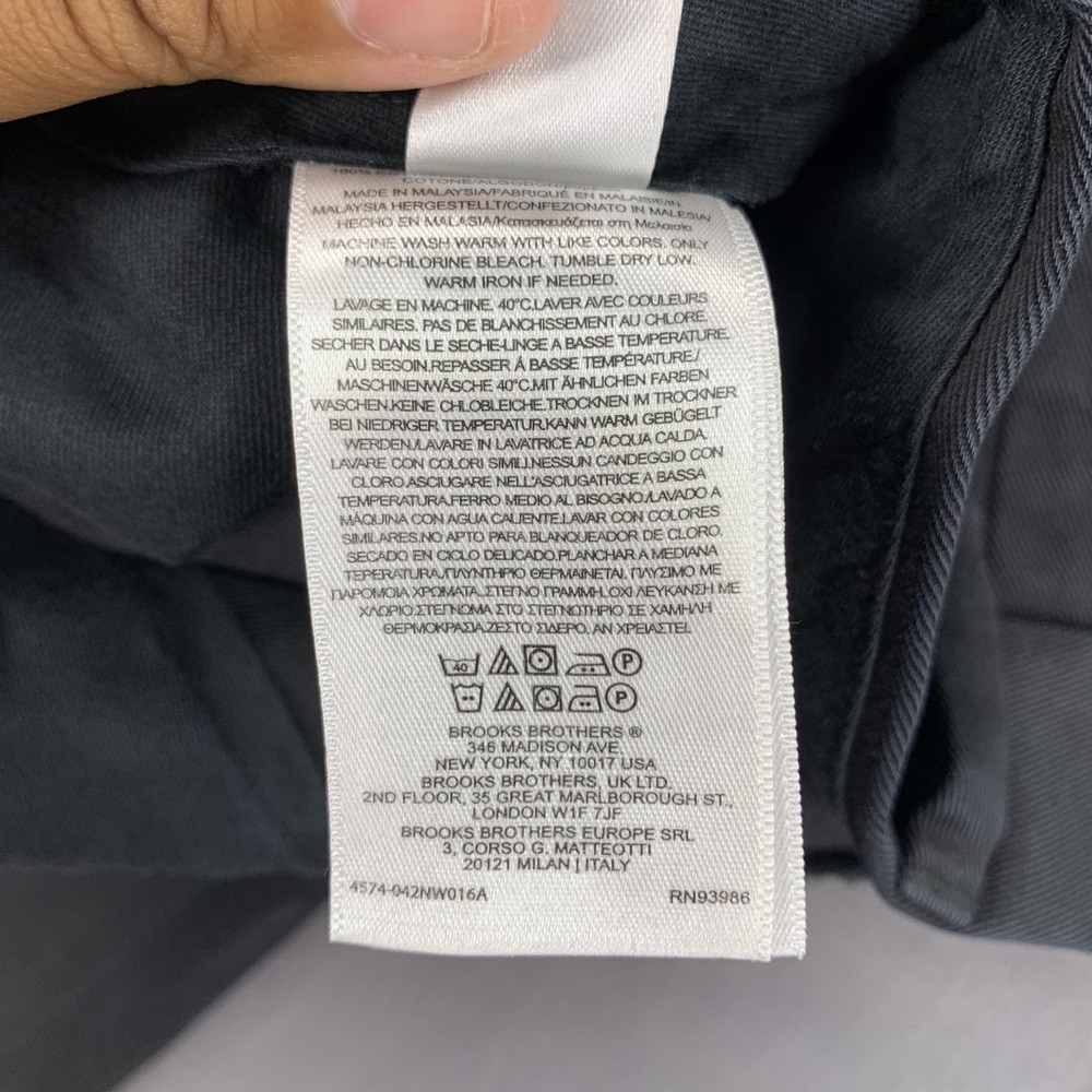 Brooks Brothers Pants Mens 40x30 (38x30) Black Advantage Chino Clark Flat Front - Picture 8 of 16